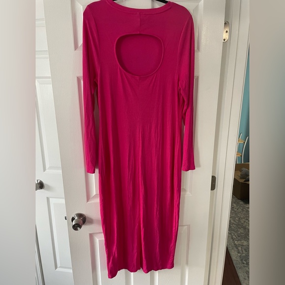 Ava & Viv Vibrant Pink Long Sleeve Dress - Picture 5 of 6